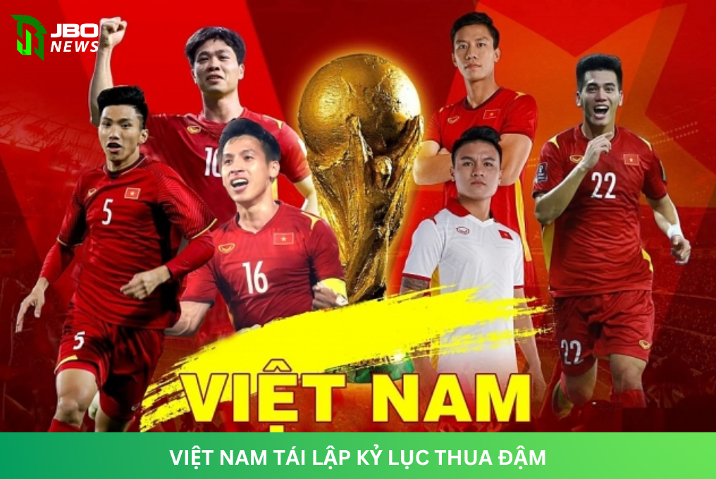 Việt Nam tái lập kỷ lục thua đậm