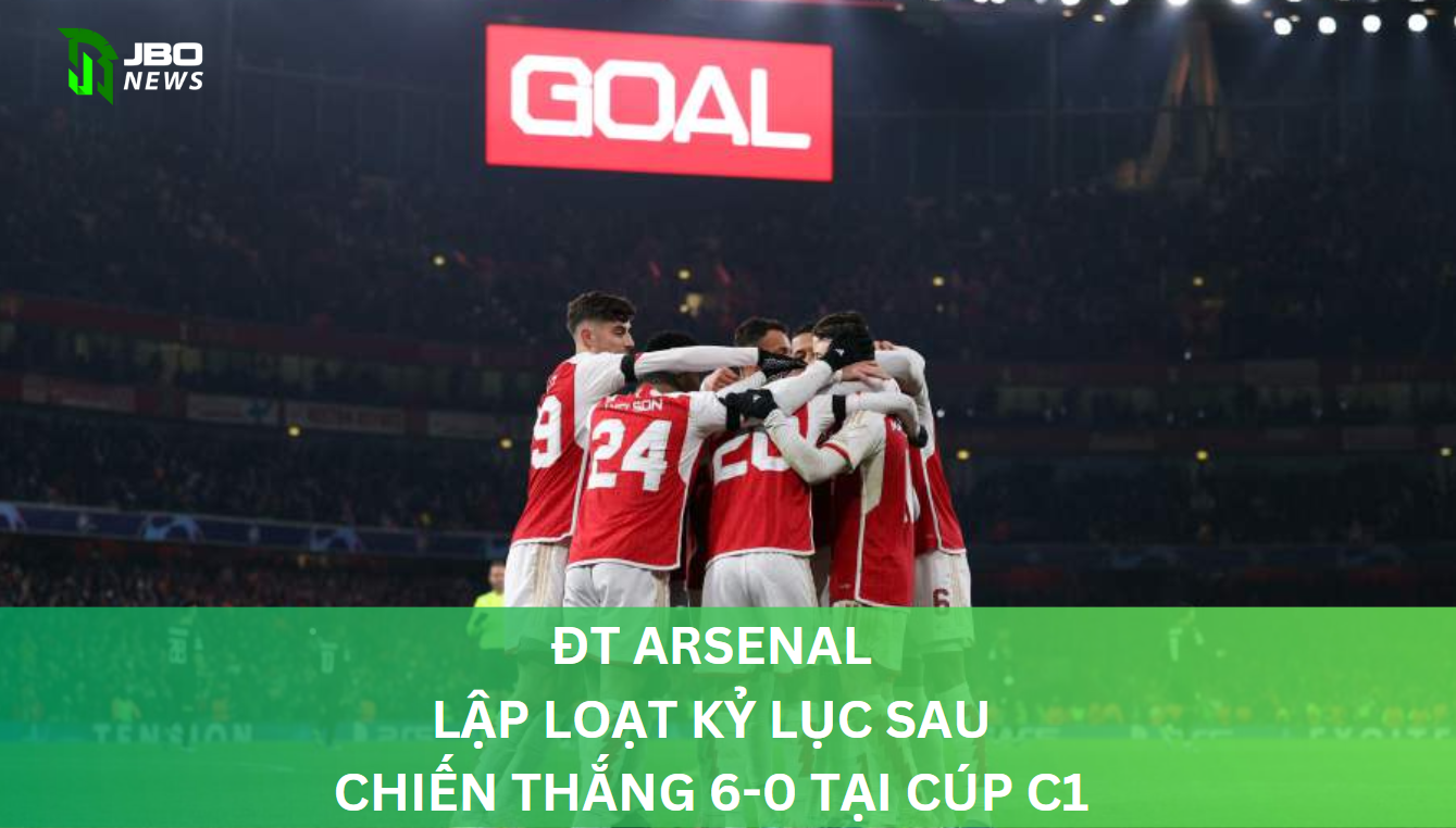ĐT Arsenal Lập Loạt Kỷ Lục Sau Chiến Thắng 6-0 Tại Cúp C1